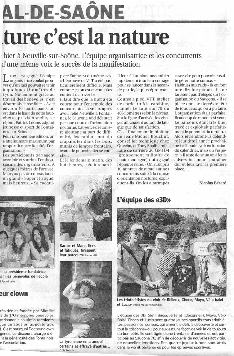 Saucona Raid - Le Progrs 13 juin 2005